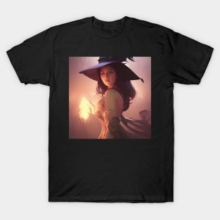 Cute Young Witch Casting a Spell T-Shirt